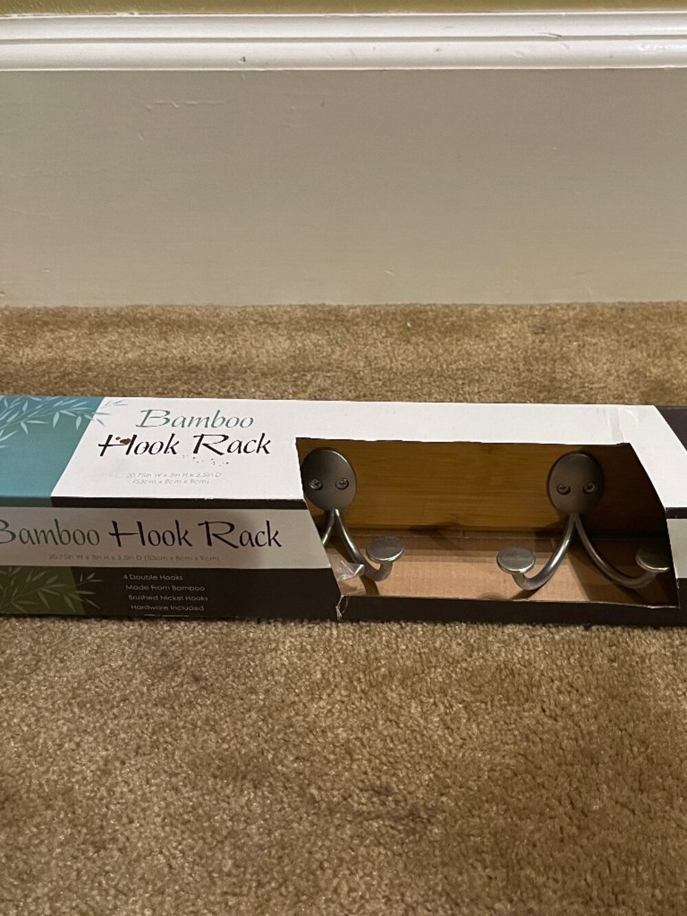 Bamboo Hook Rack, NIB